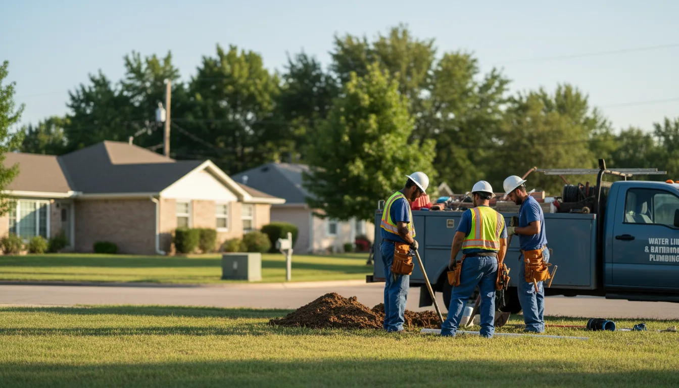 Residential water line and bathroom plumbing service in Argyle, TX